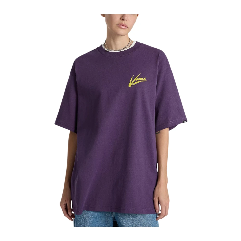Vans Geribbelde ronde hals bedrukt T-shirt Purple Dames