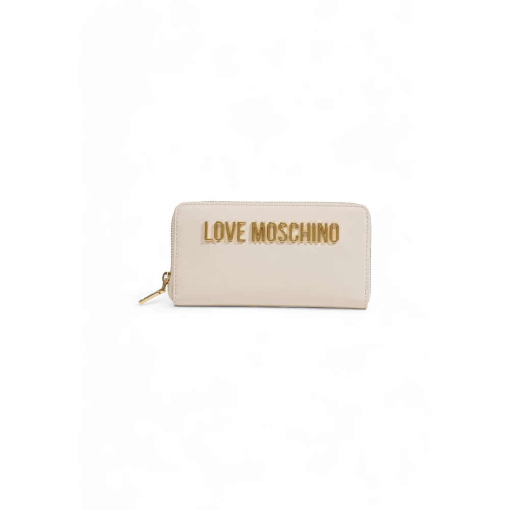 Love Moschino Stijlvolle Grote Portemonnee Dames Lente Zomer Beige Dames