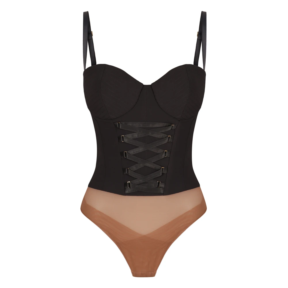 Elisabetta Franchi Gebonden Halslijn Bodysuit Black Dames