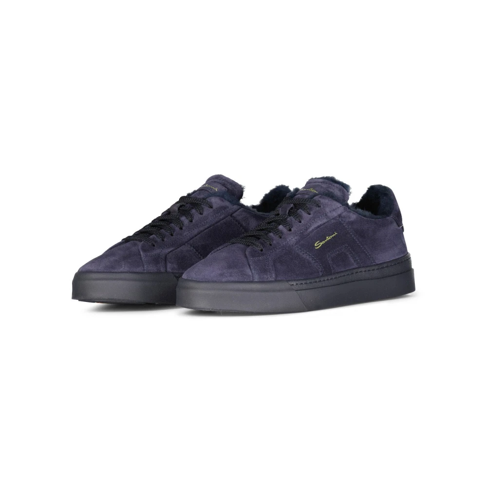 Santoni Sneakers i mocka med foder i lammskinn Blue, Herr