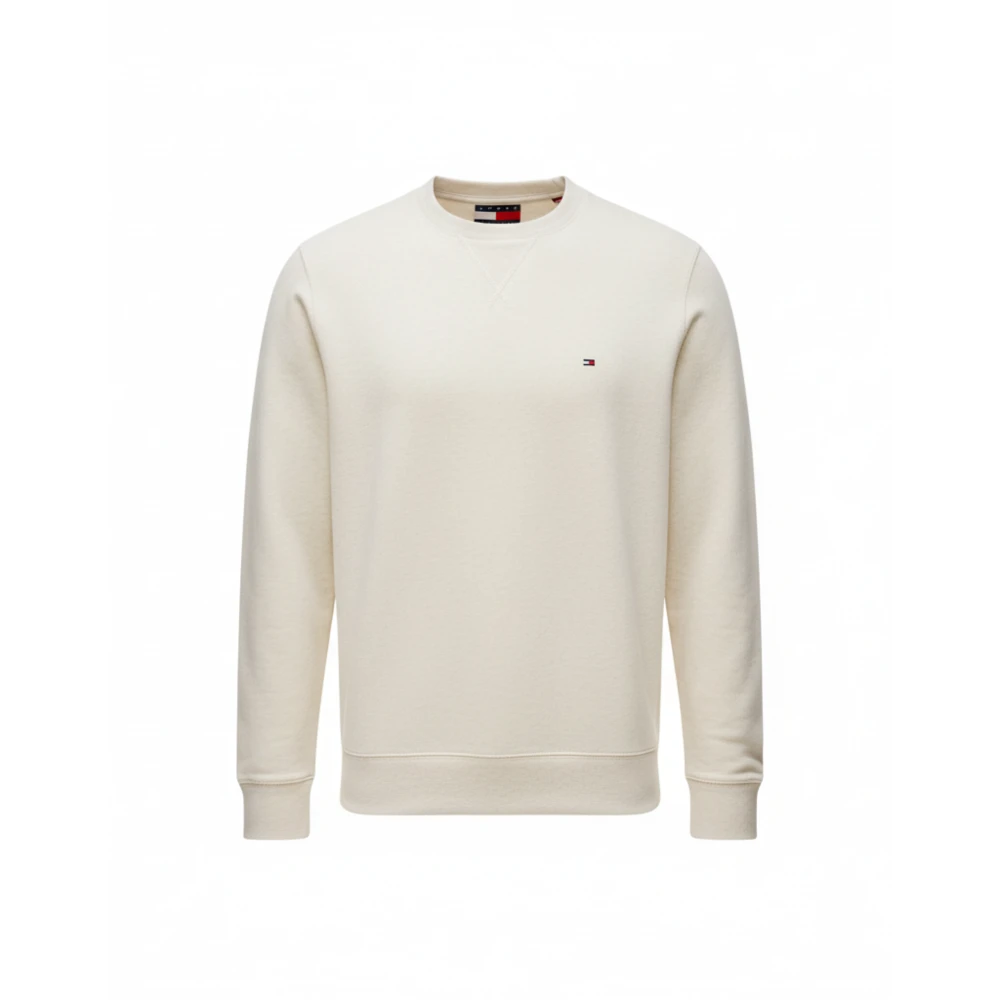 Tommy Hilfiger Men's White Classic Brushed-Fleece Sweatshirt