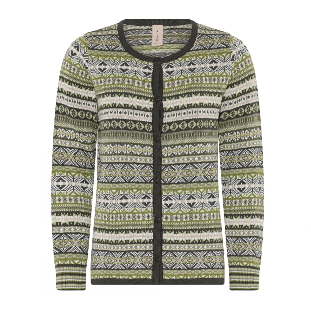 Skovhuus Geknoopte Jaquard Cardigan met Oasis Patroon Multicolor Dames
