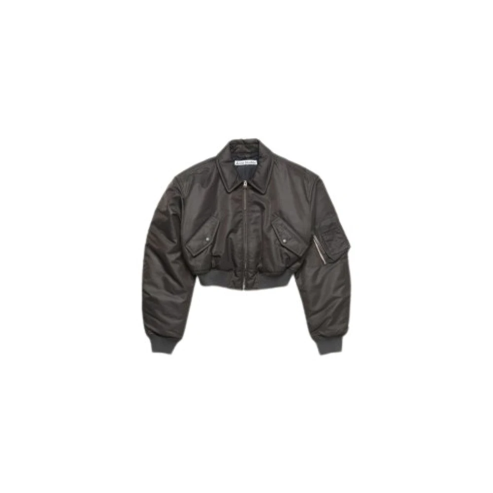Acne Studios Antracietgrijze Bomberjack Luxe Mode Gray Dames