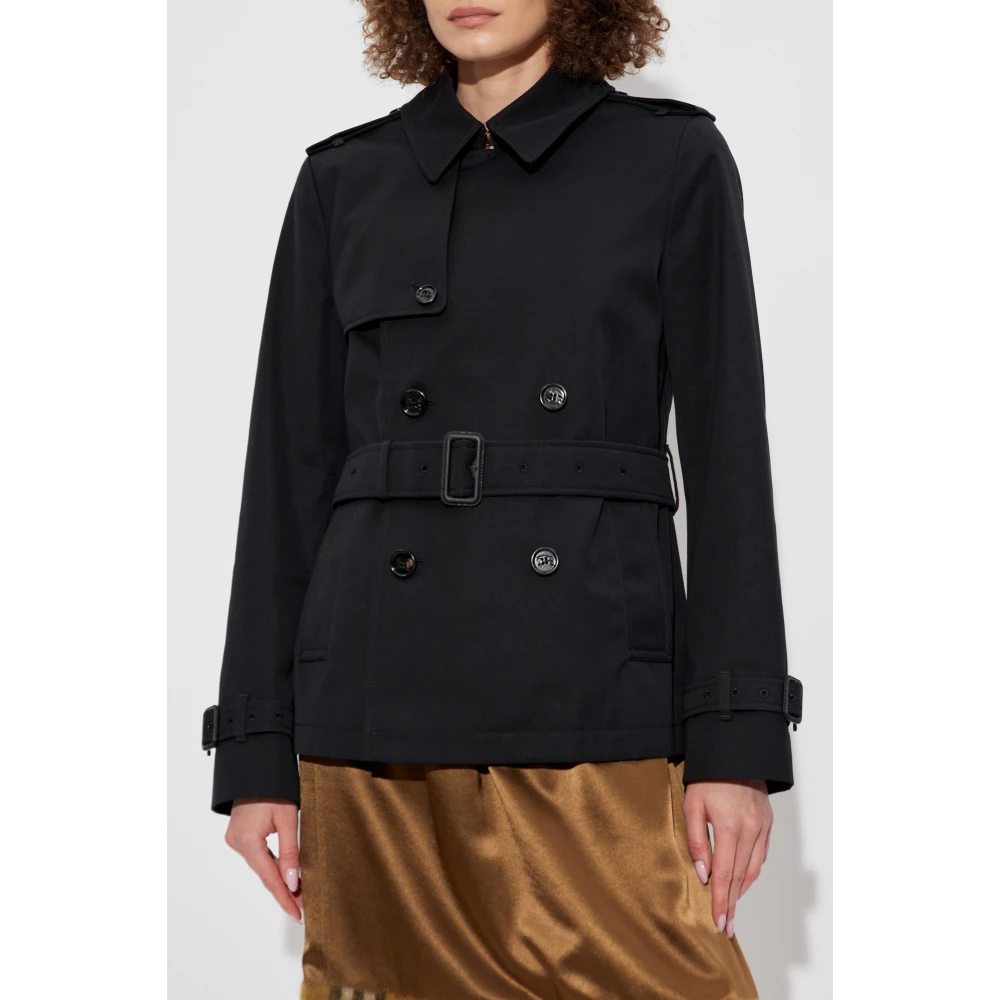 Burberry Korte trenchcoat met riem Black Dames