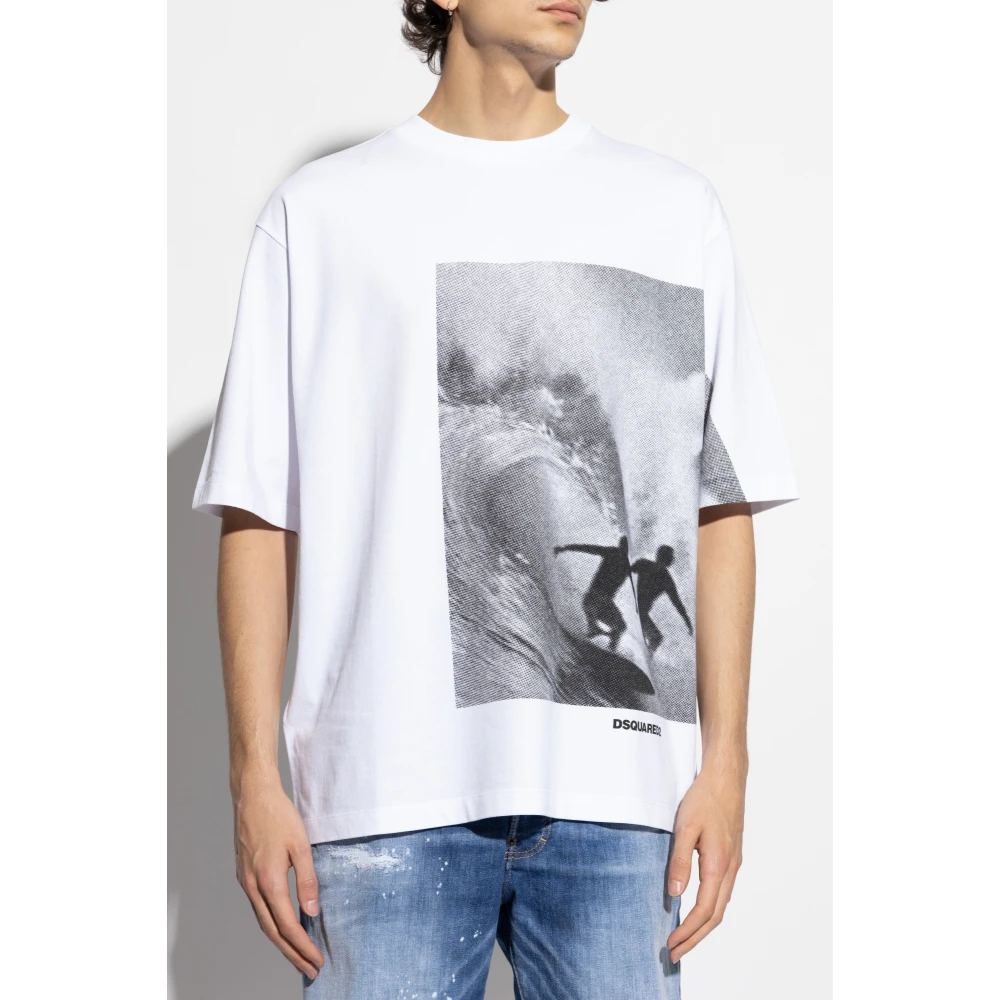 Dsquared2 T-shirt met print White Heren