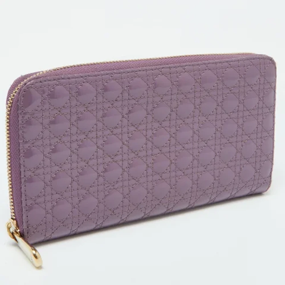 Dior Vintage Pre-owned Leather wallets Purple Dames