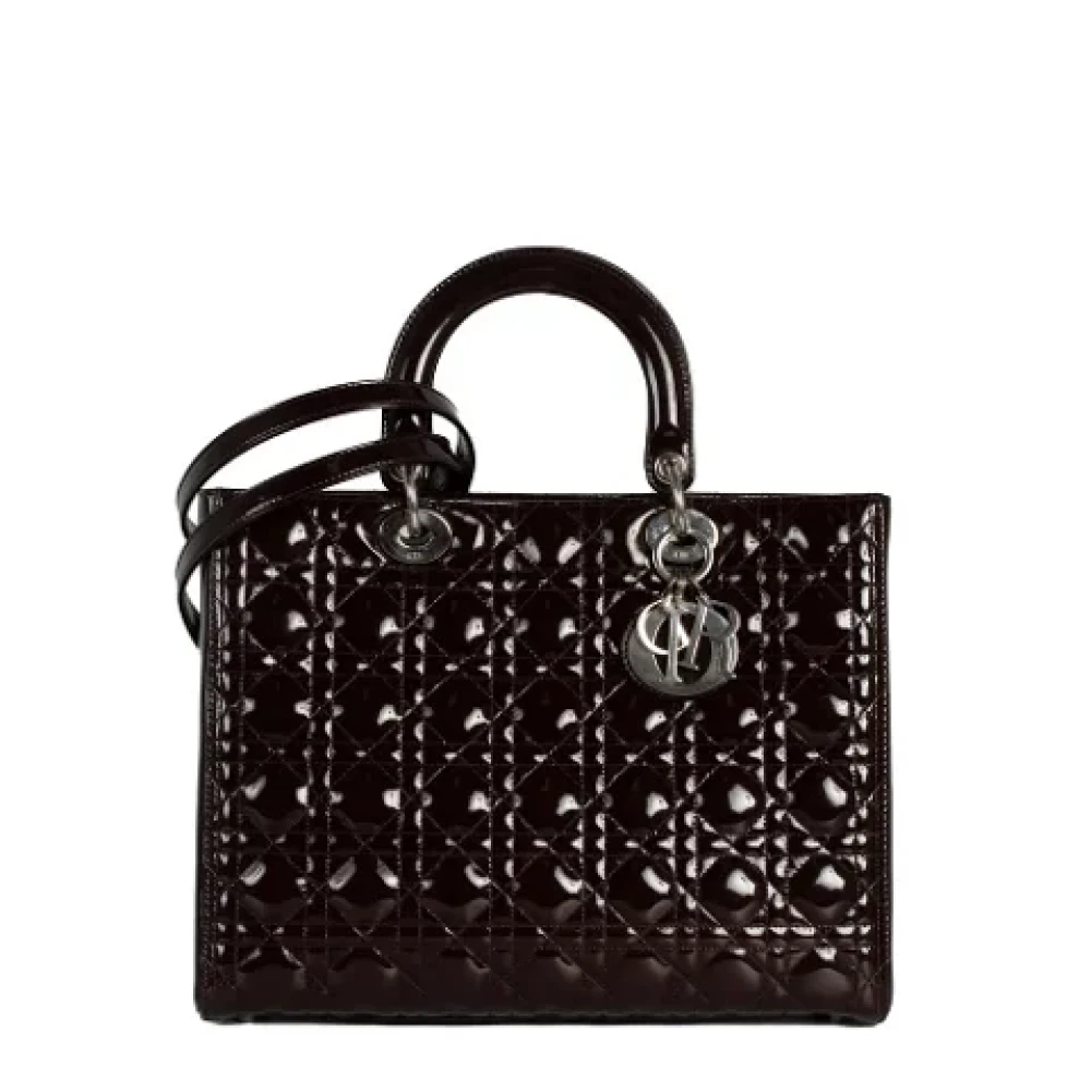 Dior Vintage Pre-owned Leather dior-bags Purple Dames