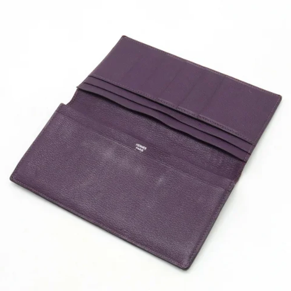 Hermès Vintage Pre-owned Leather wallets Purple Dames