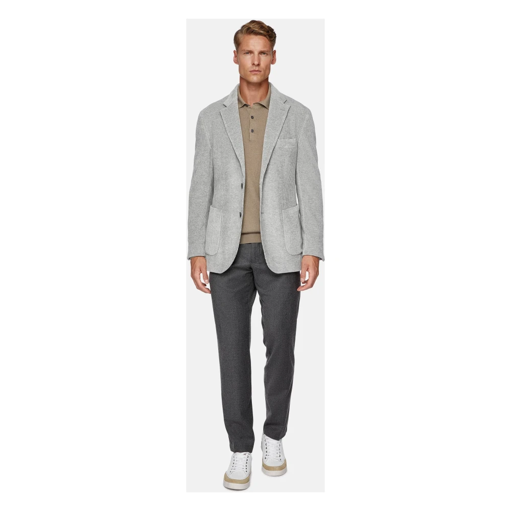 Boggi Milano Corduroy Katoenen Stretch Blazer Style Cernobbio Gray Heren
