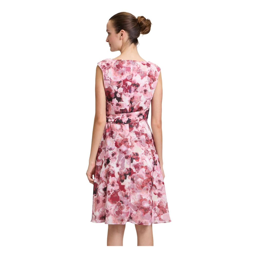 Vera Mont Chiffon Cocktailjurk met Riem Multicolor Dames
