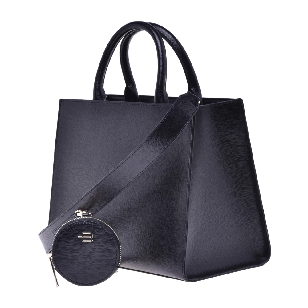 Baldinini Handbag with purse in black saffiano leather Black Dames
