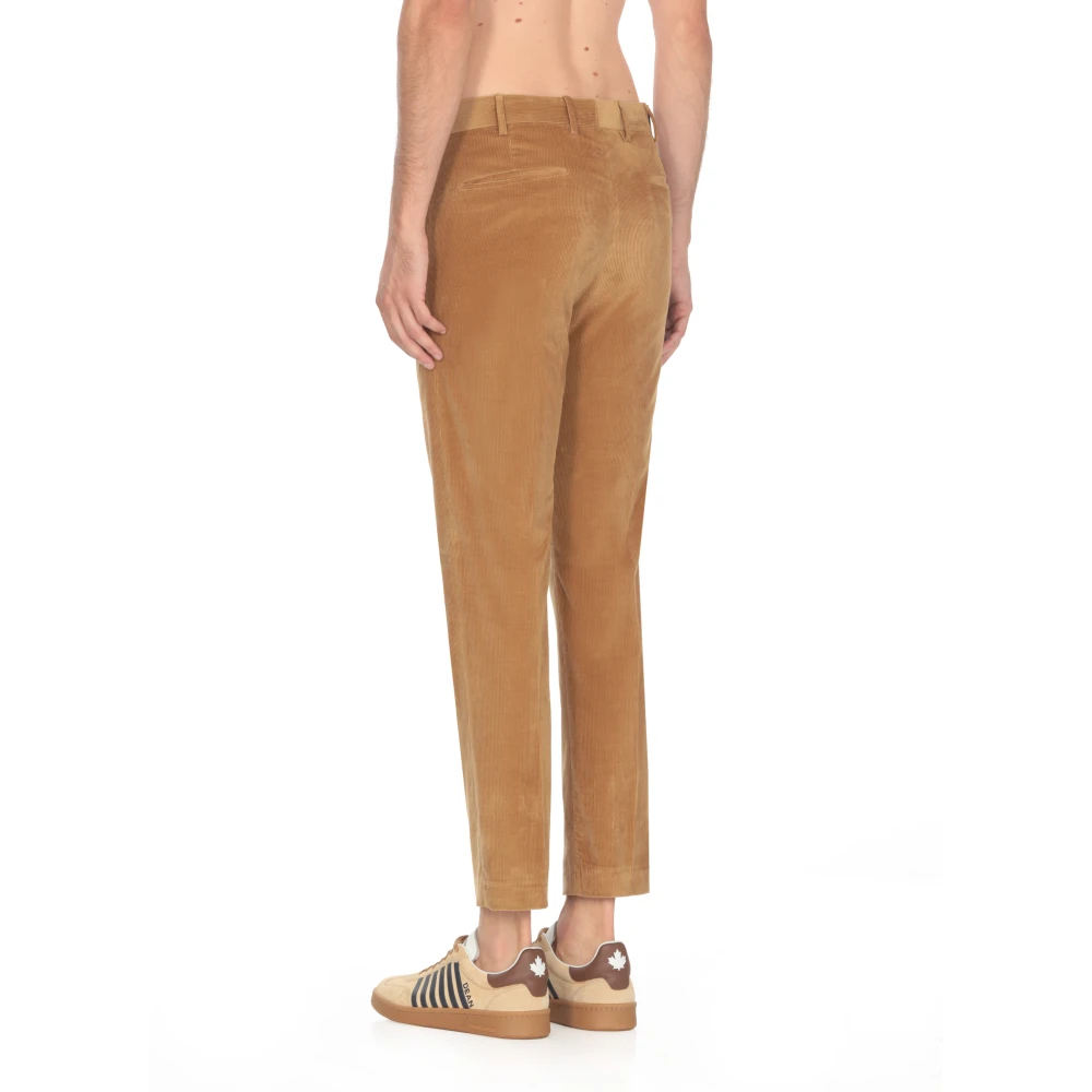 PT Torino Bruine Slim-Fit Katoenen Broek Brown Heren