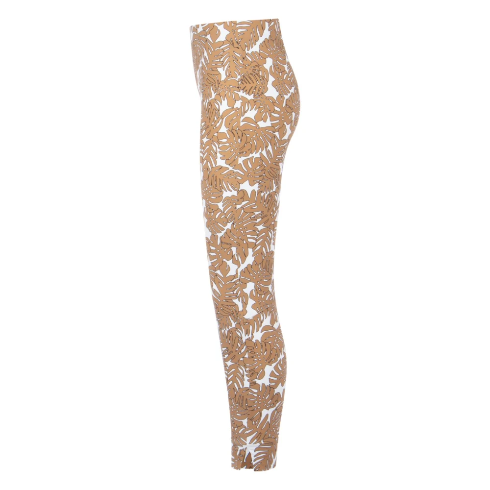 Seductive Sabrina Hawaïaanse Bladprint Beige Dames