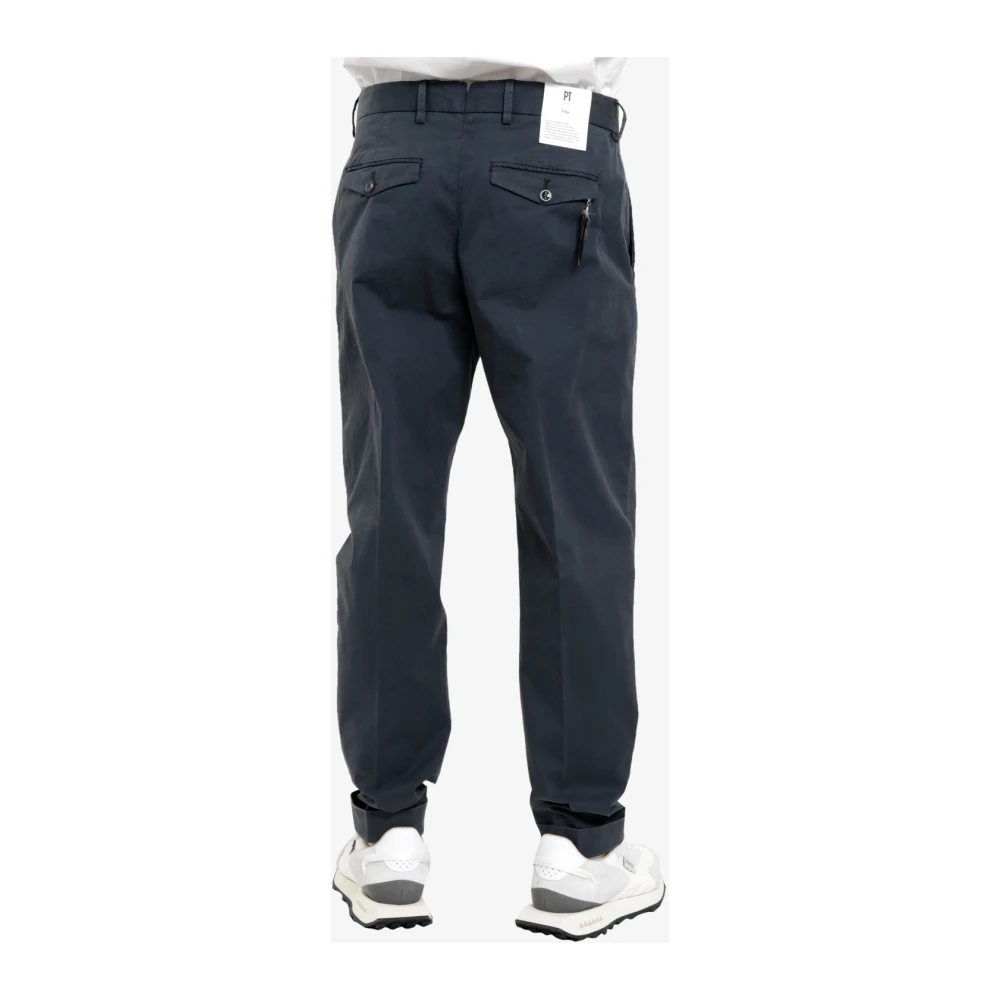 PT Torino Blauwe Katoenen Sigarettenbroek Blue Heren