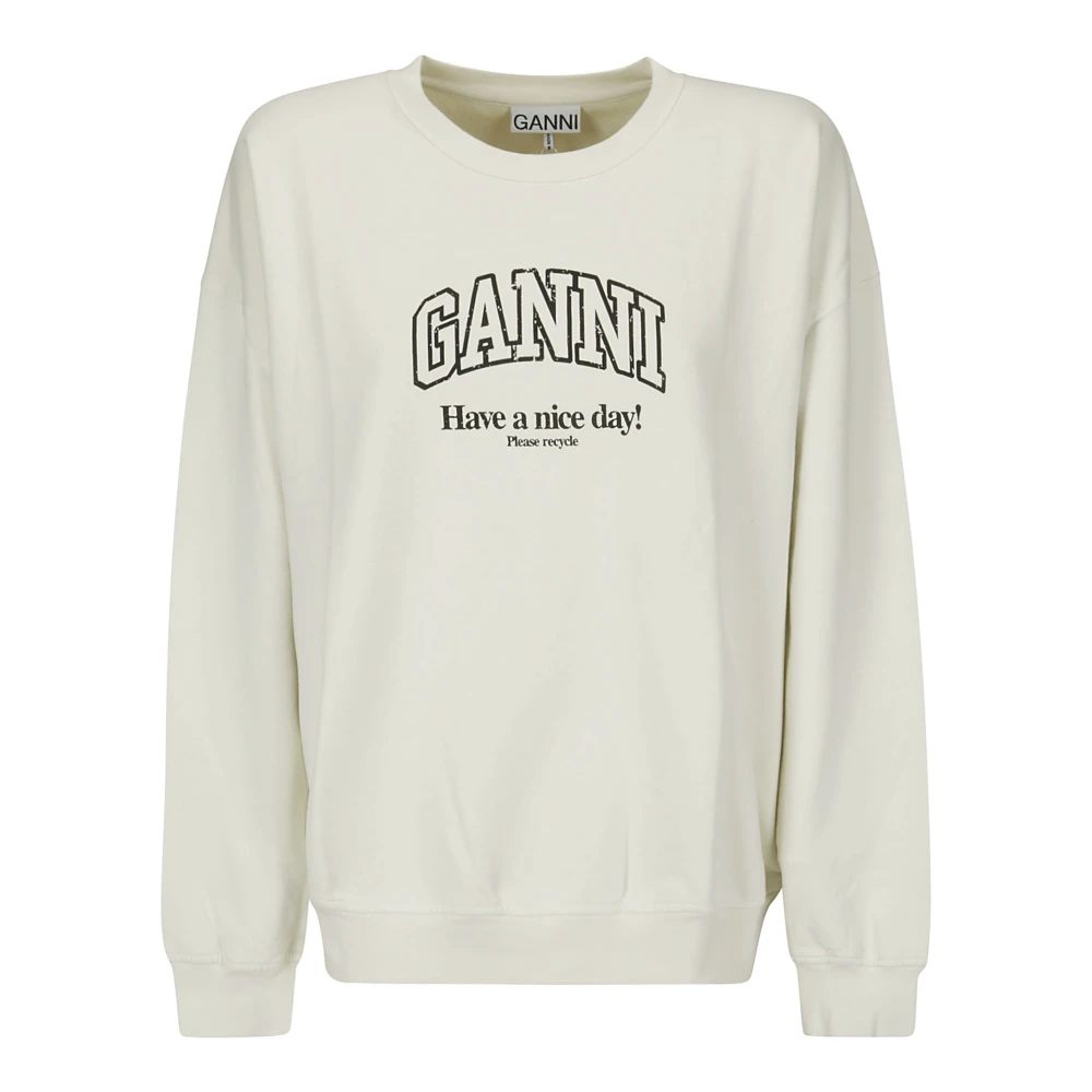 Ganni Casual Sweatshirt met een Moderne Twist White Dames