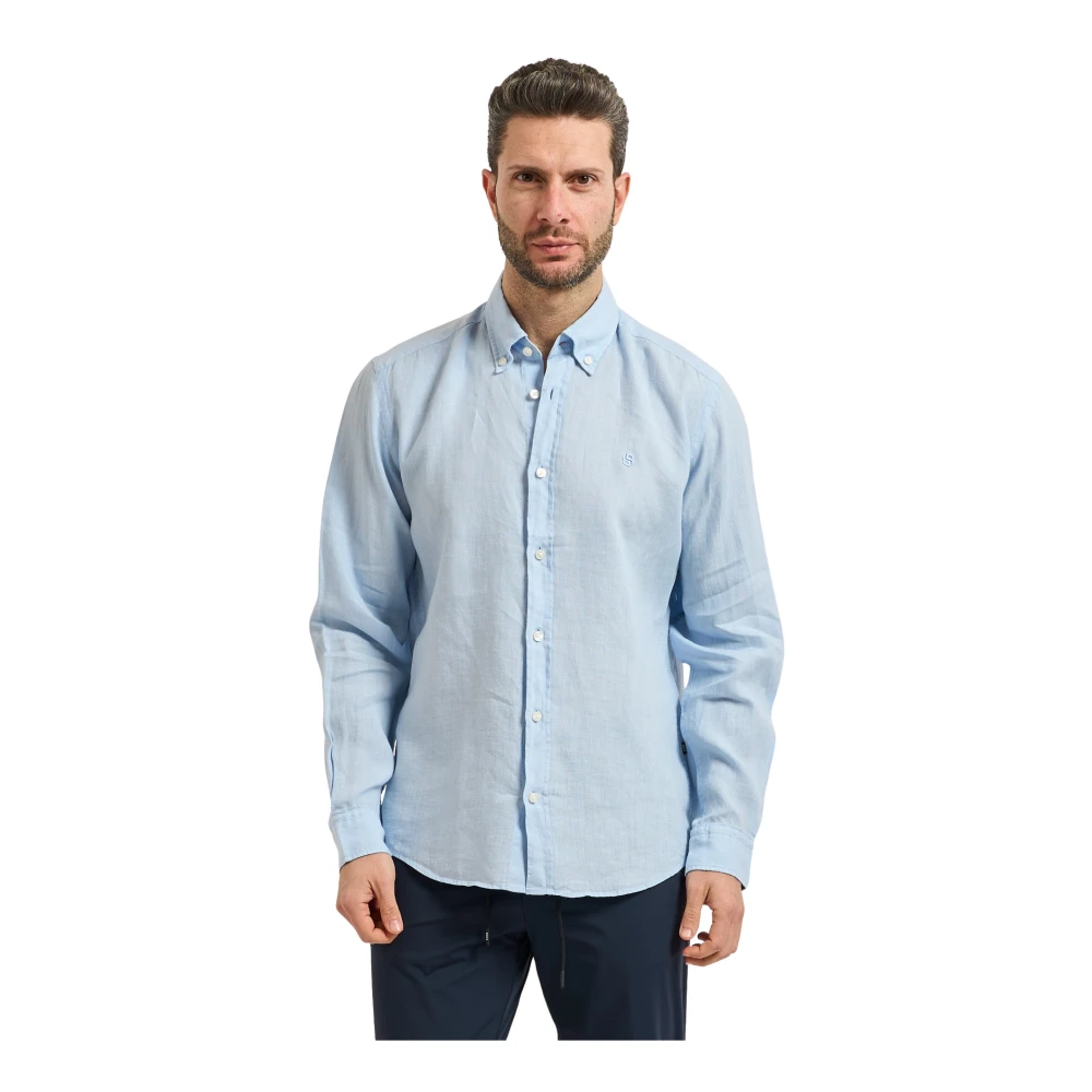 Hugo Hombre Azul - Camisa De Corte Regular En Lino - Shirts - 2XL
