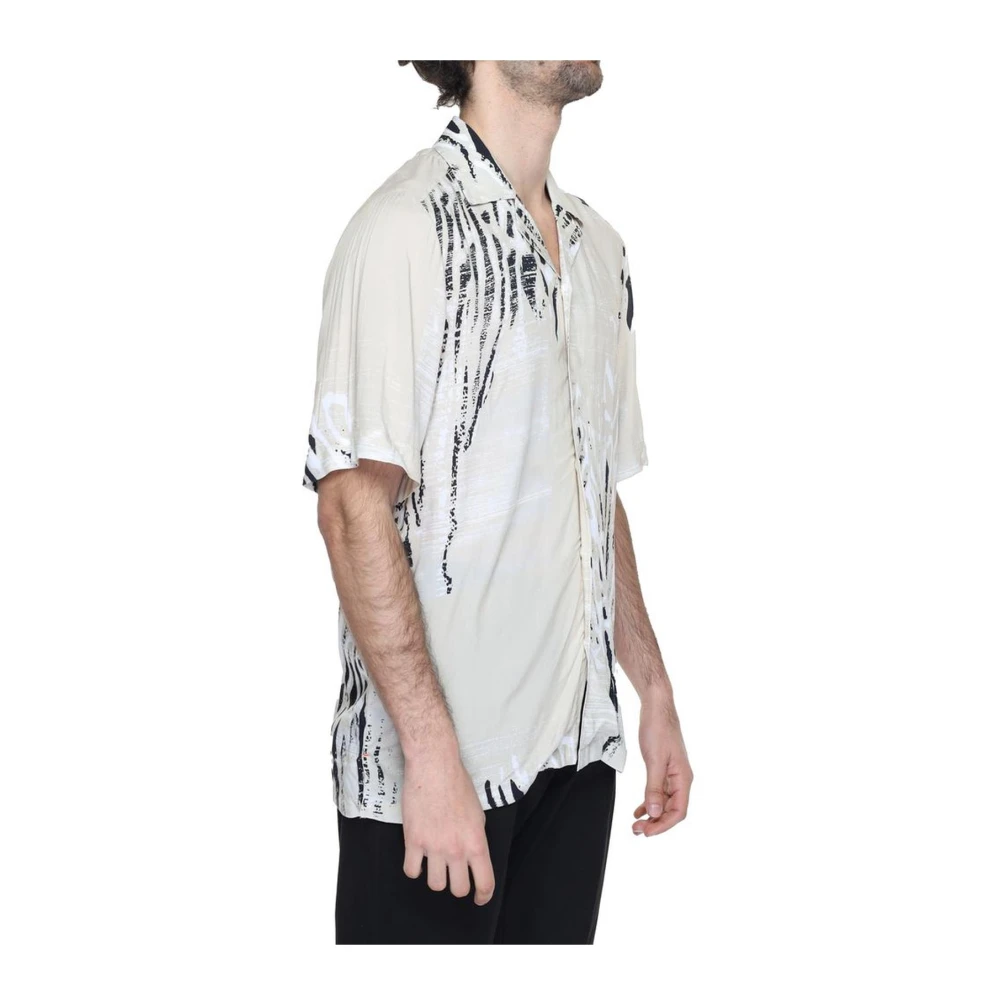 Hugo Boss Beige Viscose Korte Mouw Overhemd Beige Heren