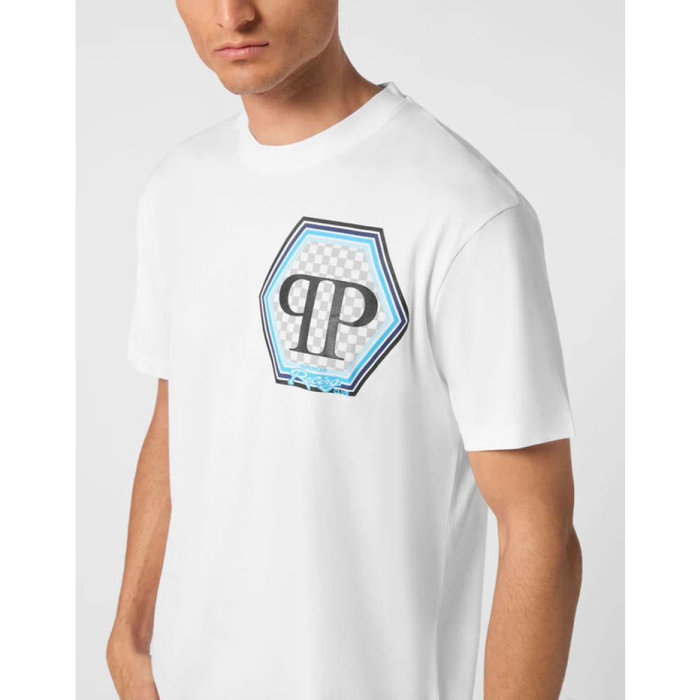 Philipp Plein Witte T-shirt met Borstprint White Heren