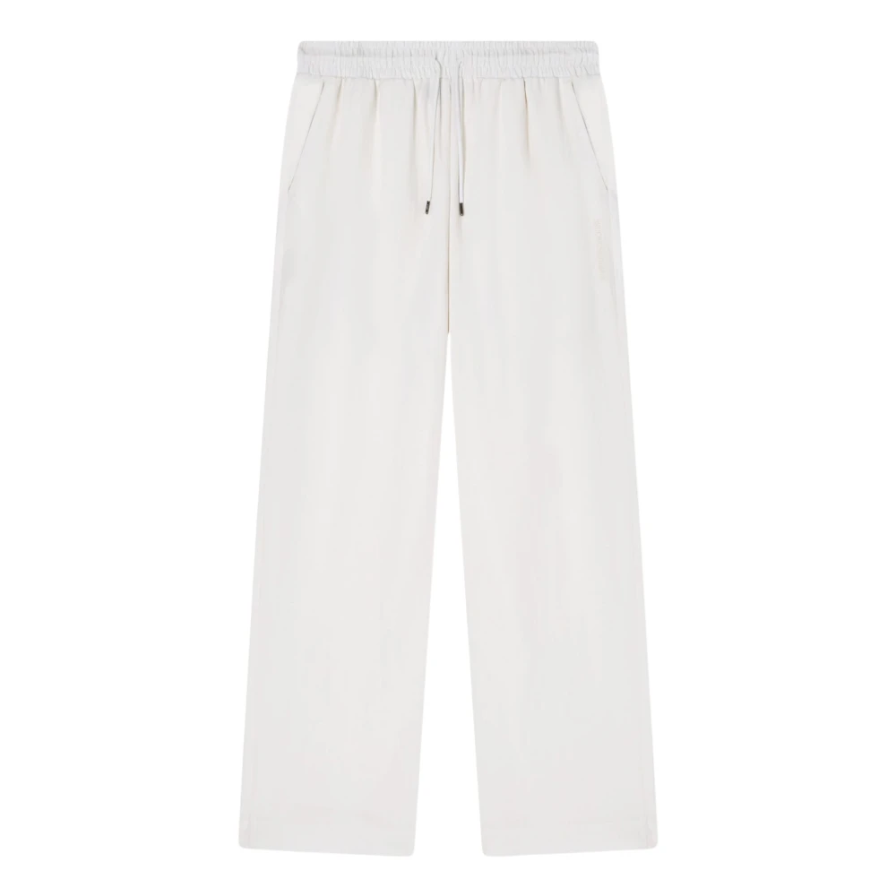 Emporio Armani Men's White Wide Trousers - Wide Trousers - Xl - Trousers