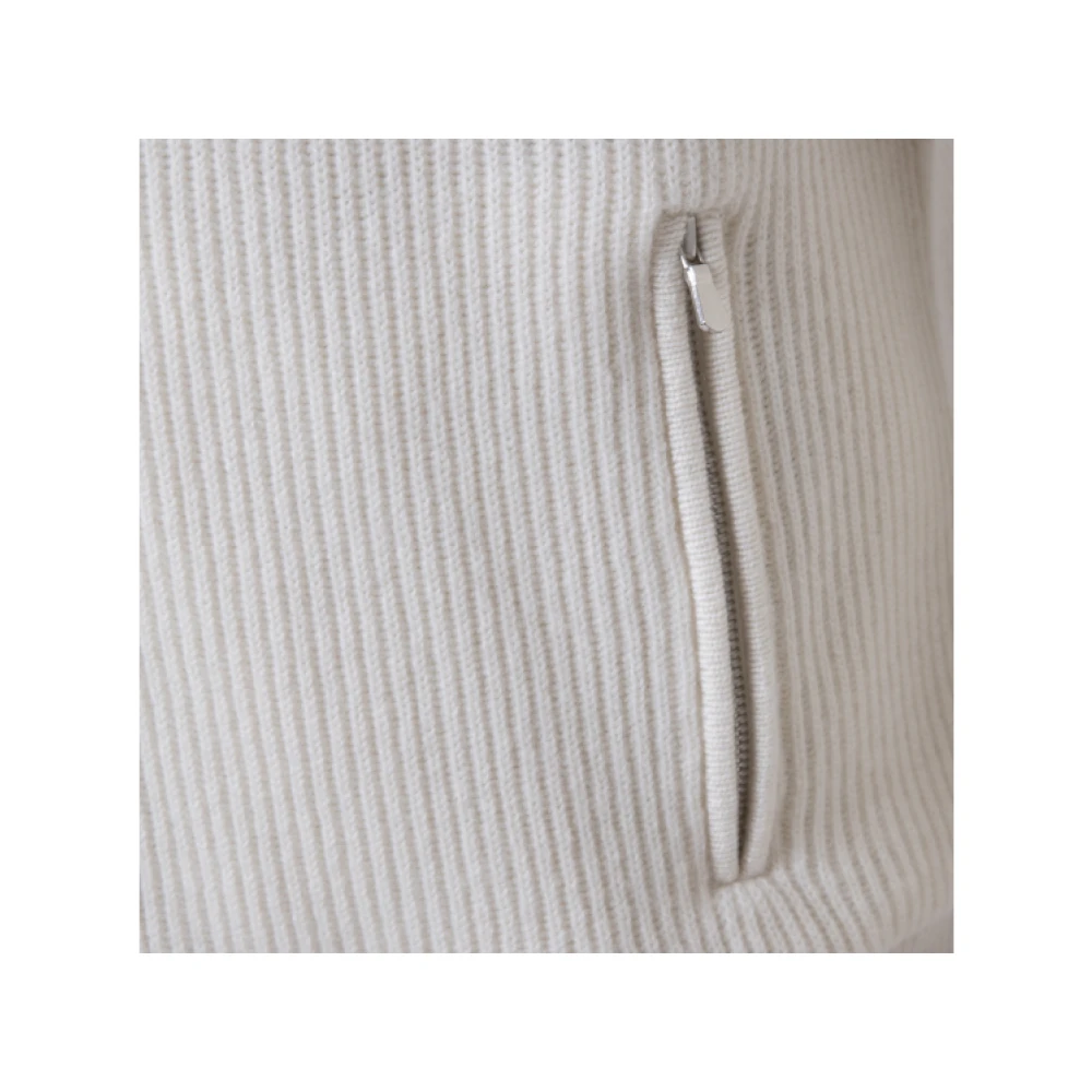 Gran Sasso Kasjmier Ecru Gilet met Geïntegreerde Nepbont White Heren
