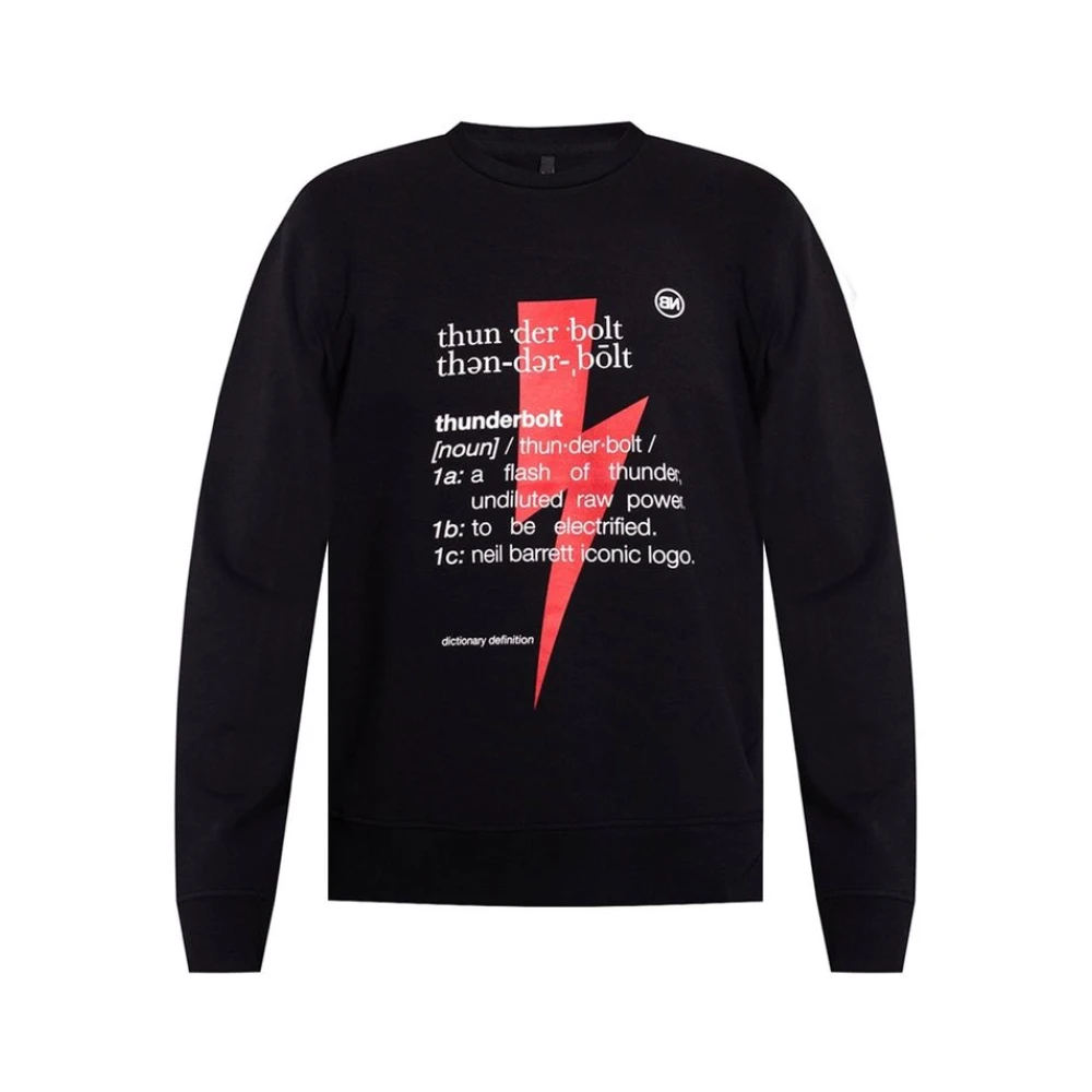 Neil Barrett Men's Black Sweatshirts, M, Cotton Sweatshirt