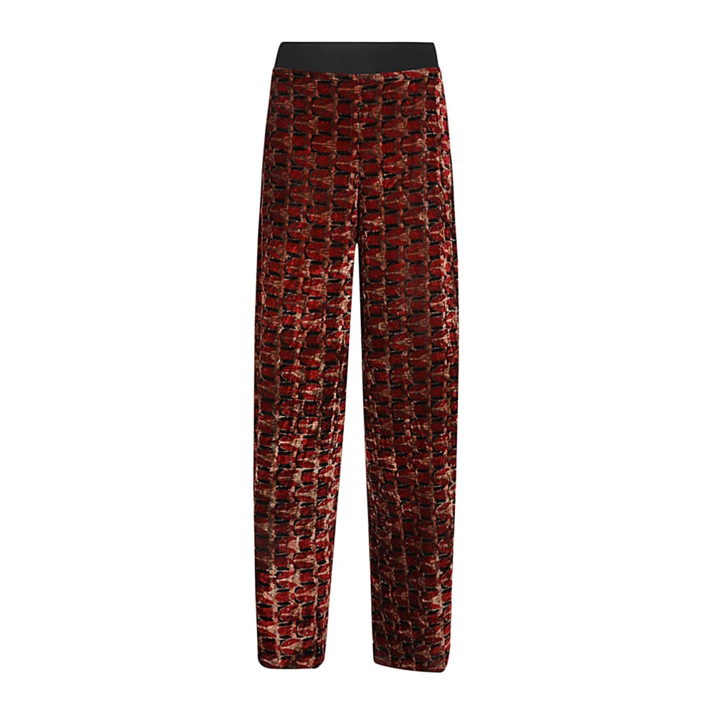 Obidi Mujer Rojo - Pantalones Anchos De Terciopelo Estampado - Trousers - M
