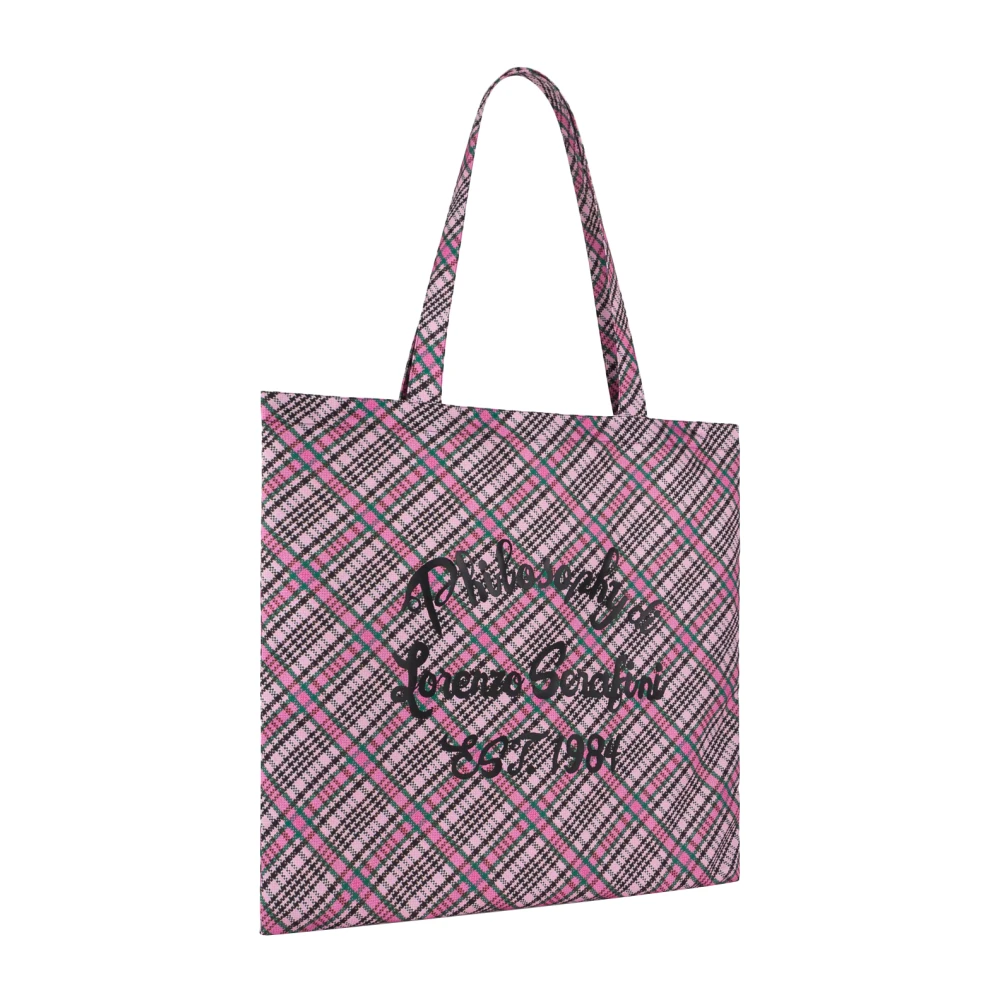 Philosophy di Lorenzo Serafini Fuchsia Twill Tas met Voorprint Pink Dames