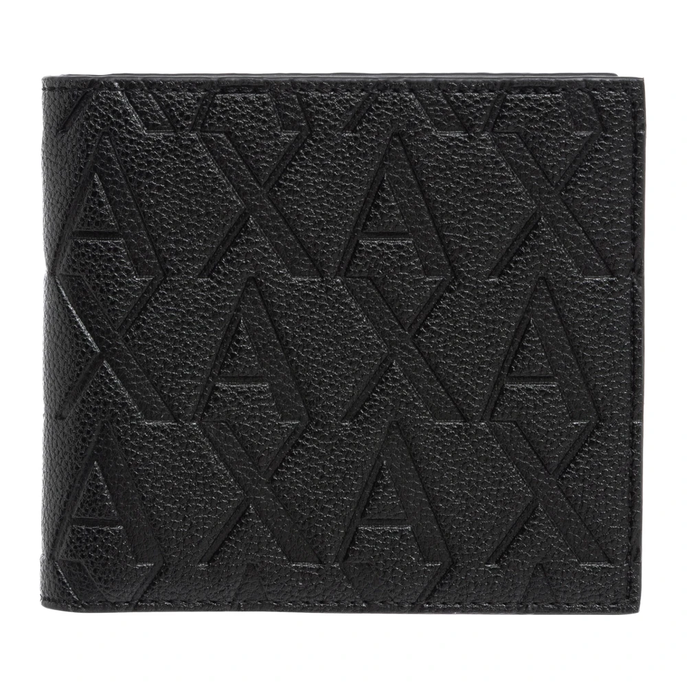 Armani Exchange Portemonnee met logopatroon en kaartsleuven Black Heren