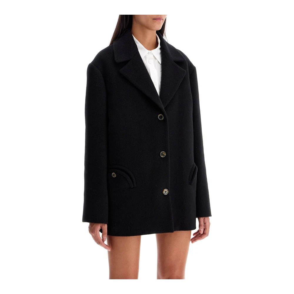 Blazé Milano Wollen Caban met Smiley Zakken Black Dames