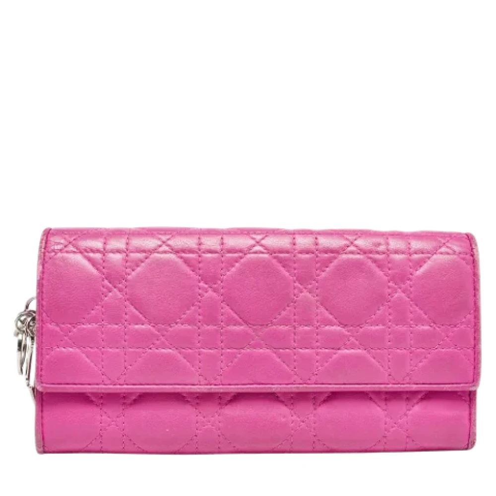 Dior Vintage Pre-owned Leather wallets Pink Dames