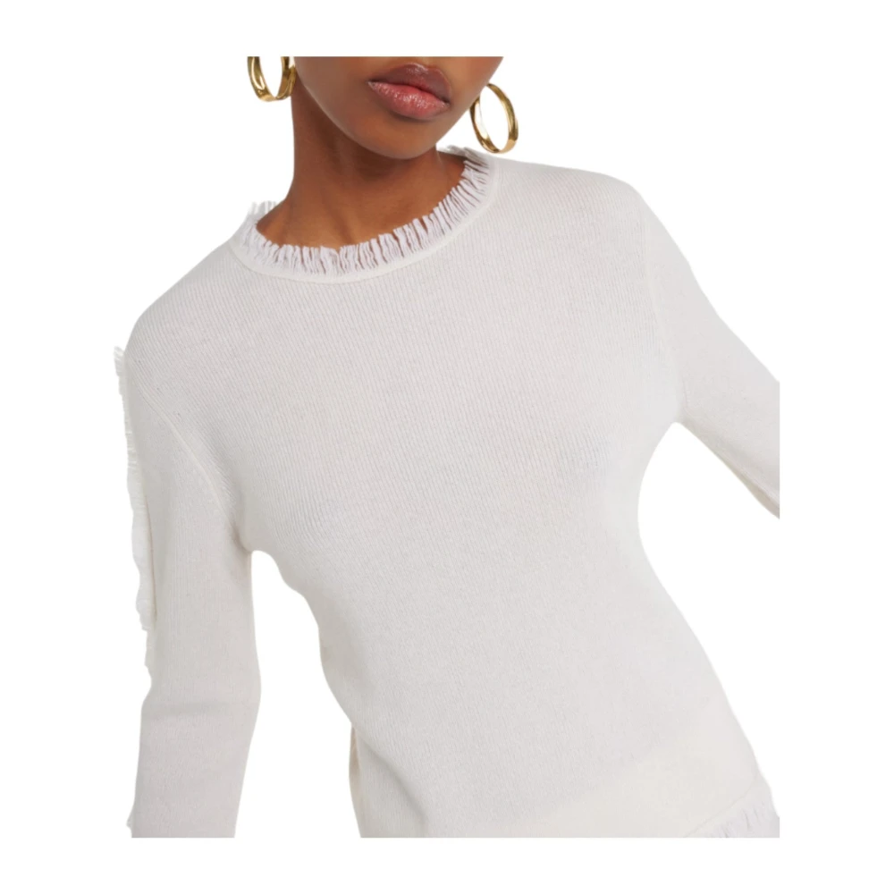 Lisa Yang Cashmere Gebreide Trui Offwhite White Dames