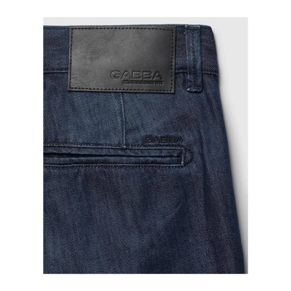 Gabba Blauwe Geplooide Jeans Kyoto K4461 Blue Heren