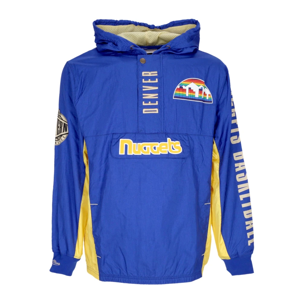 Mitchell & Ness Denver Nuggets Windbreaker Vintage Logo Blue Heren