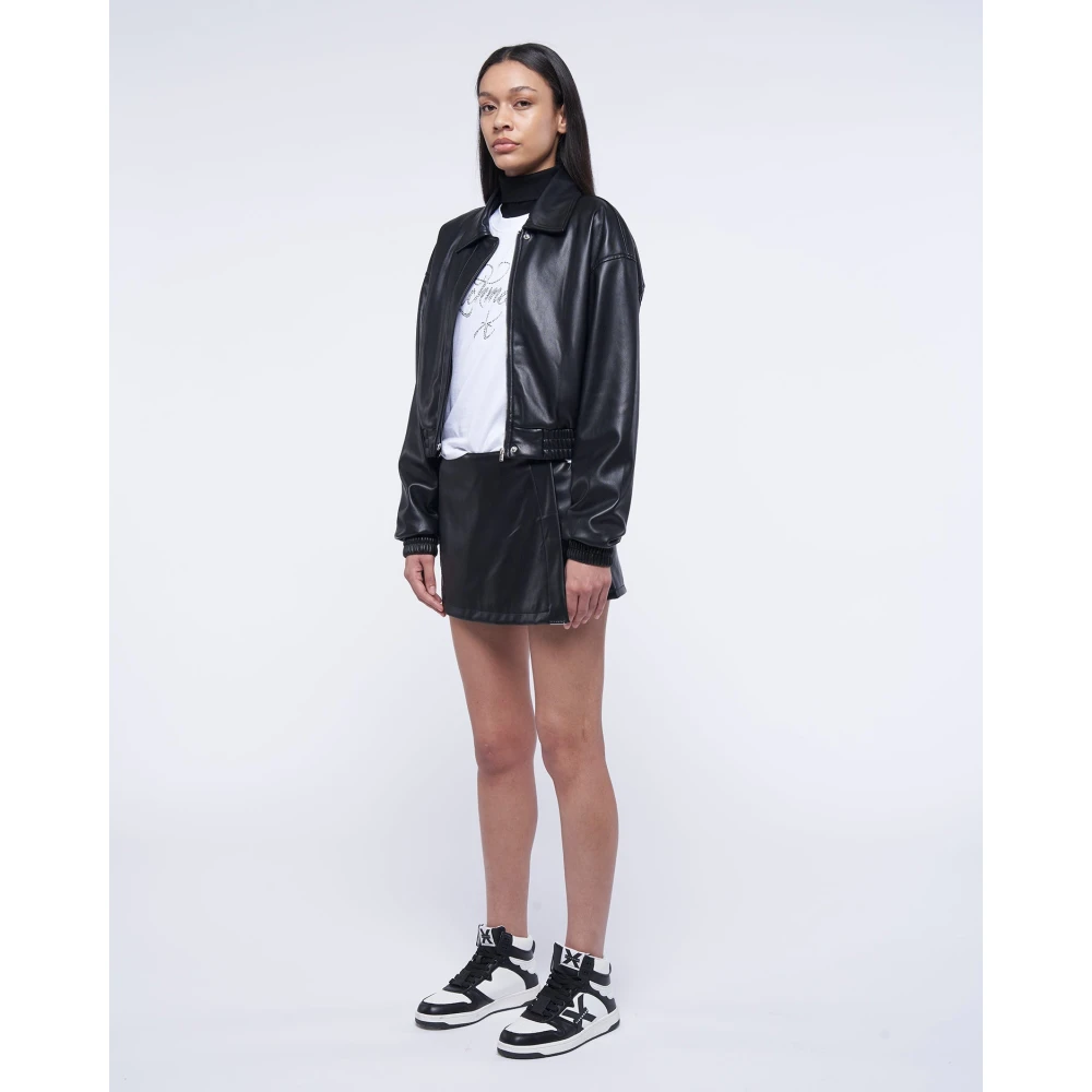 John Richmond Bomber in eco-leer Black Dames