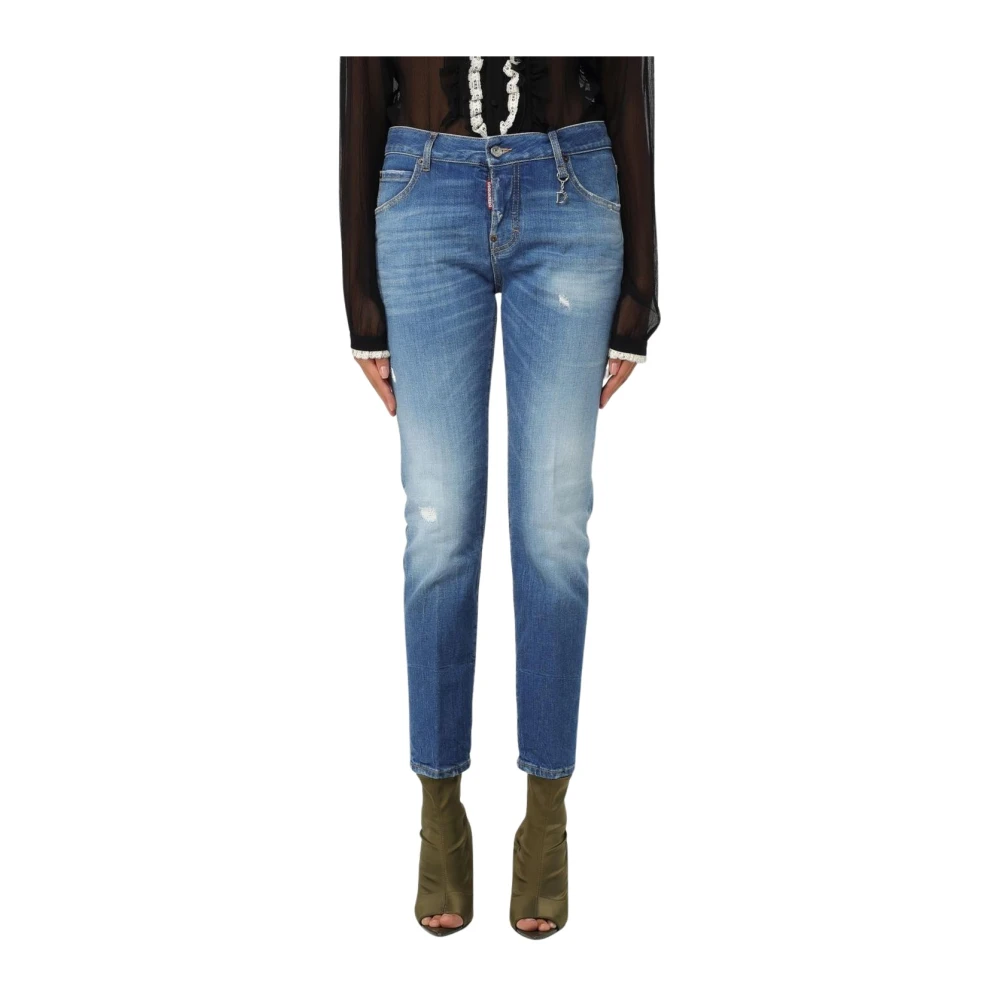Dsquared2 Women's Blue Stylish Distressed Slim Jeans