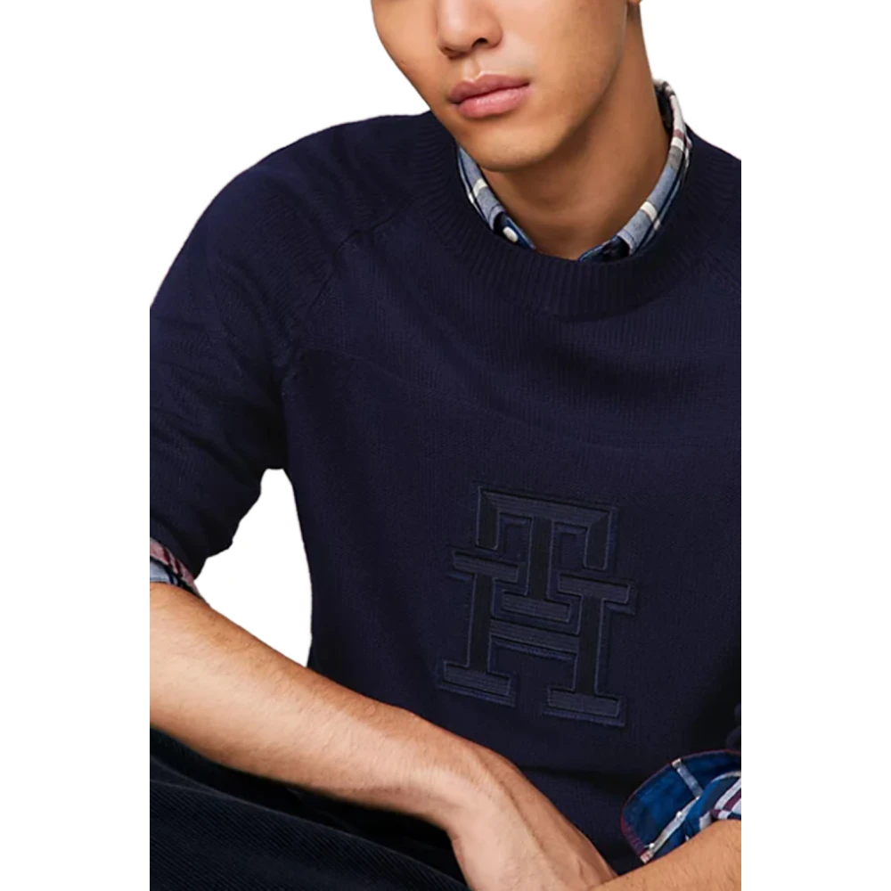 Tommy Hilfiger Katoenen Heren Trui Herfst Winter Collectie Blue Heren
