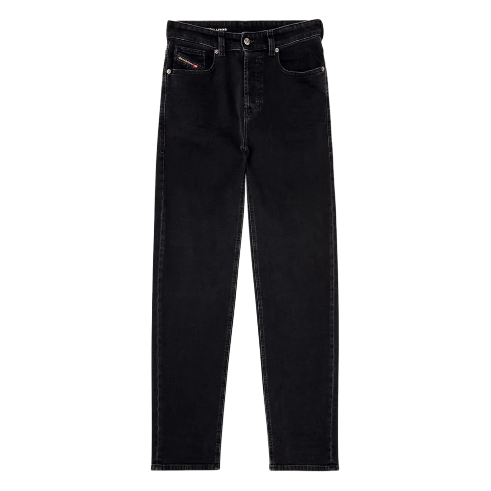 Diesel Women's Black Straight Fit Jeans, W25 L32, Grey Distressed 5-Pocket Jeans Regular Fit