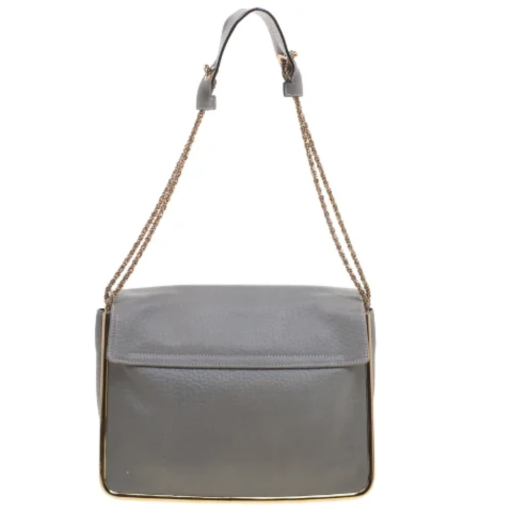 Chloé Pre-owned Leather shoulder-bags Gray Dames