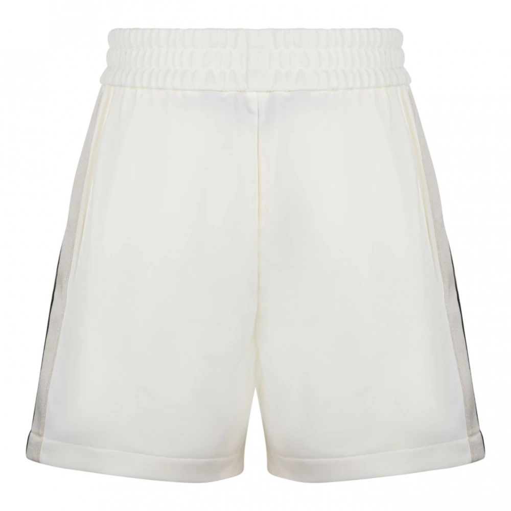 Palm Angels Monogram Track Shorts met elastische tailleband White Heren