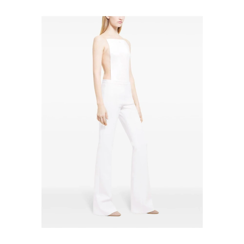 Courrèges Witte Vierkante Hals Top Open Rug White Dames