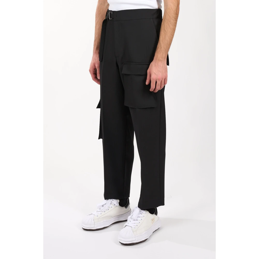 Costumein Cargo wollen broek losse pasvorm Black Heren