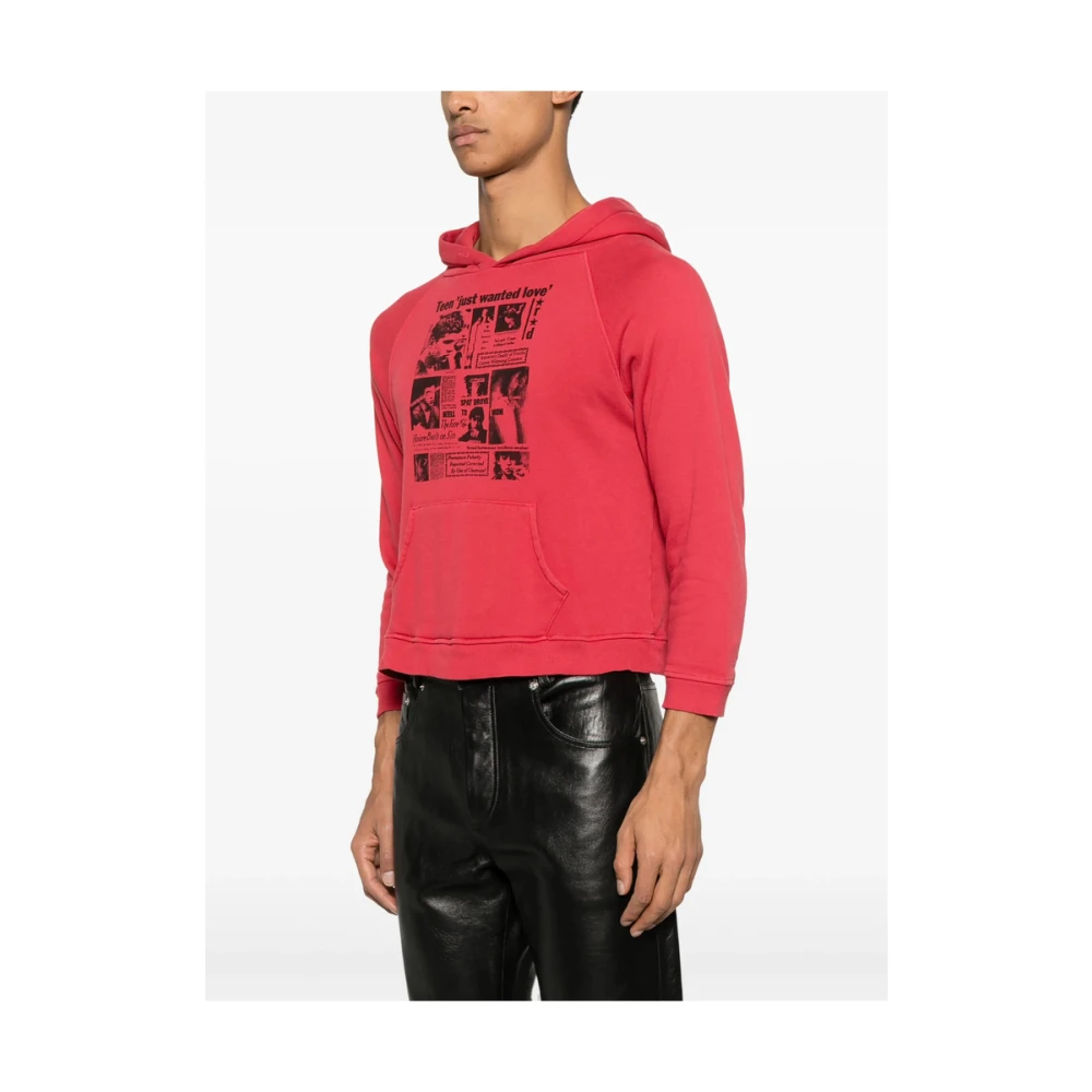 Enfants Riches Déprimés Lichtrode Hoodie Met Distressed Effect Red Heren