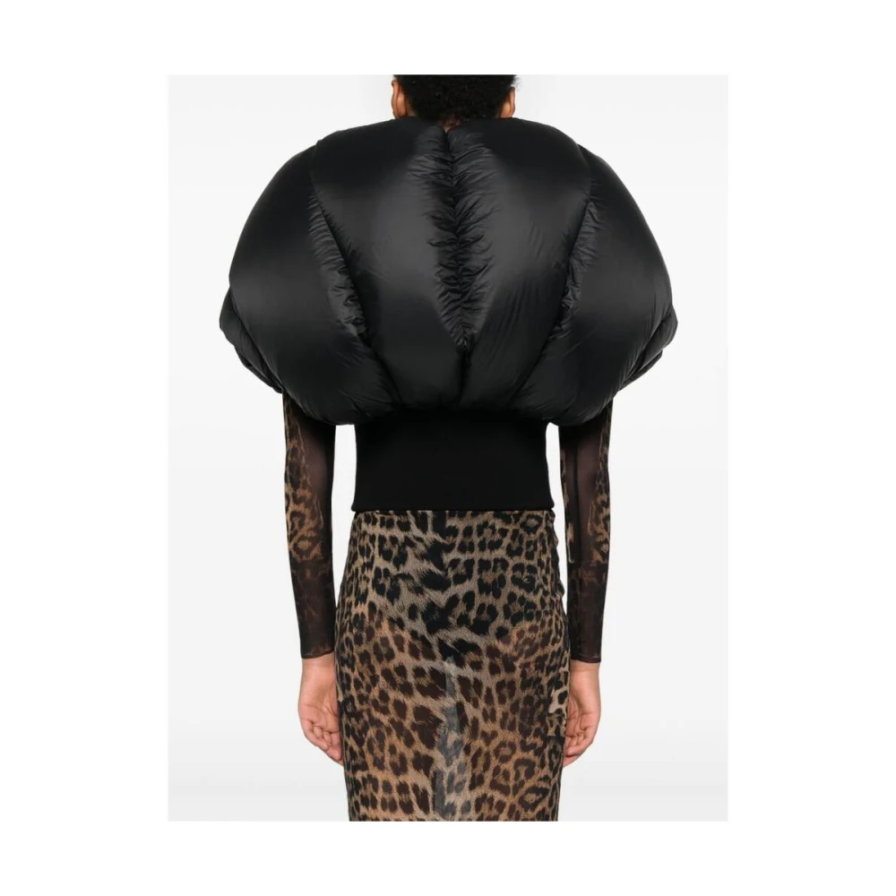Rick Owens Gewatteerde zwarte jas Black Dames