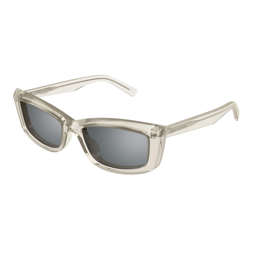 Saint Laurent Women's Beige Sunglasses, 54 Mm, Curved Cat-Eye Sunglasses