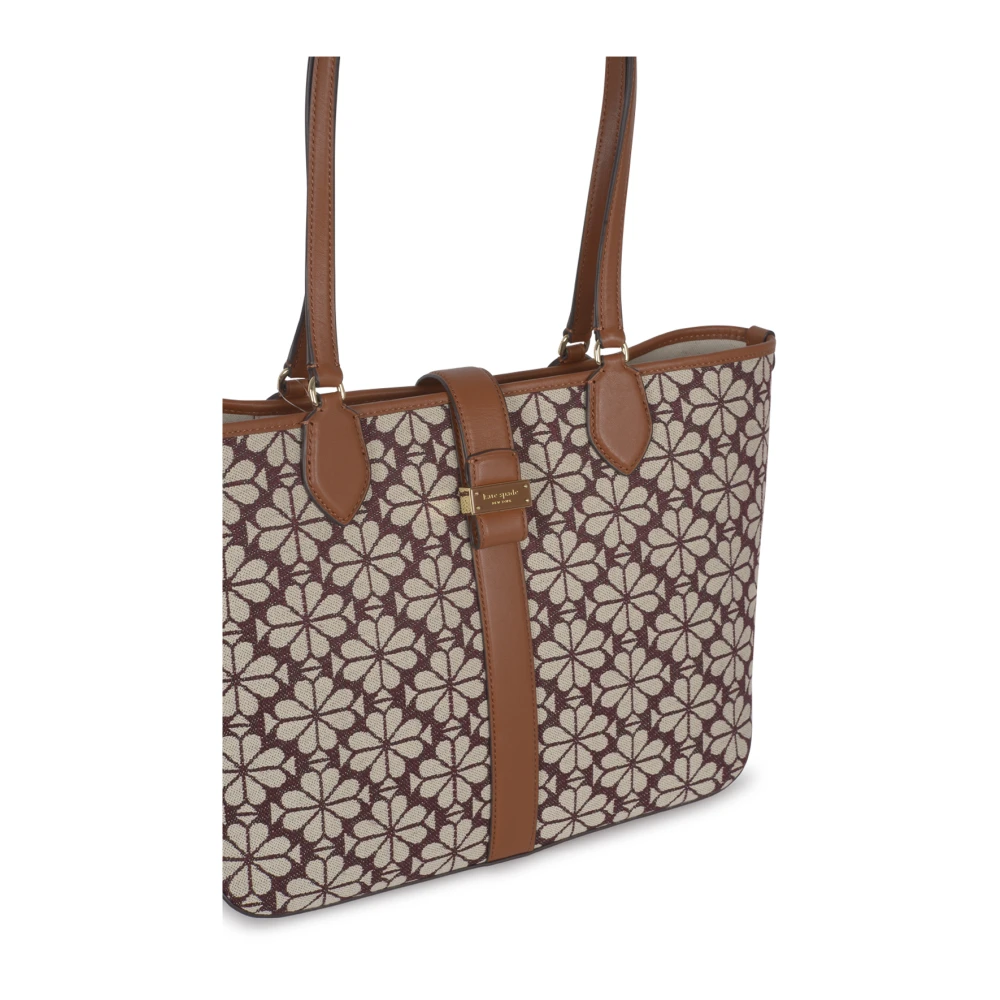 Kate Spade Bloemen Jacquard Medium Open Tote Tas Brown Dames