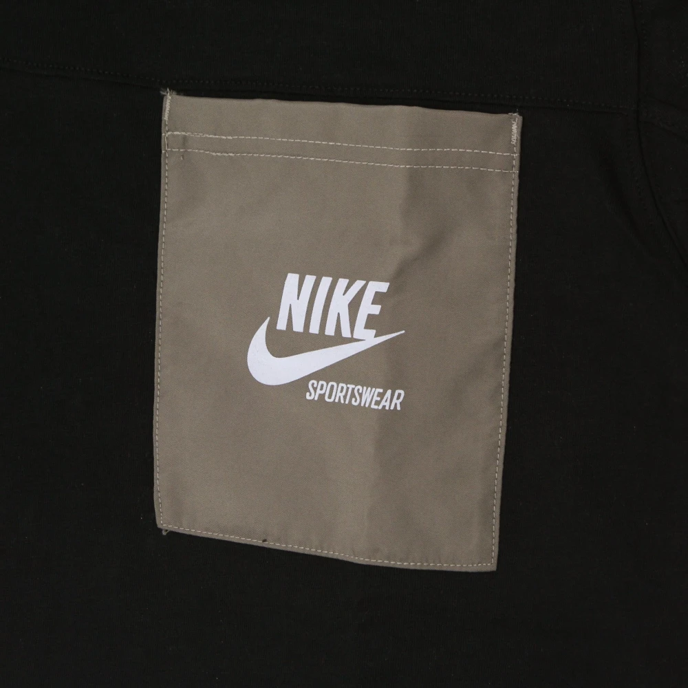 Nike Zwart Maan Fossiel Korte Mouw Crop Top Black Dames