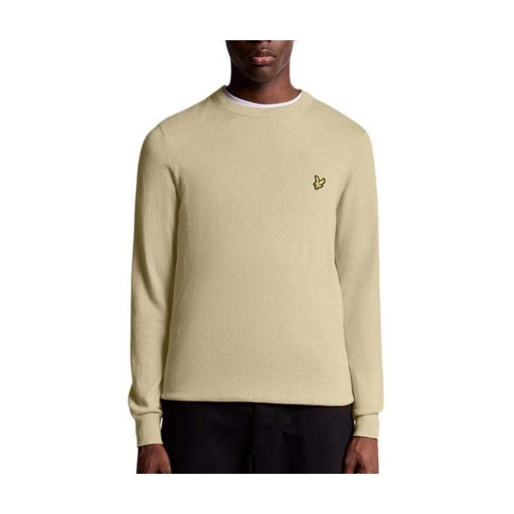 Lyle & Scott Men's Beige Cotton Merino Crew Neck Jumper