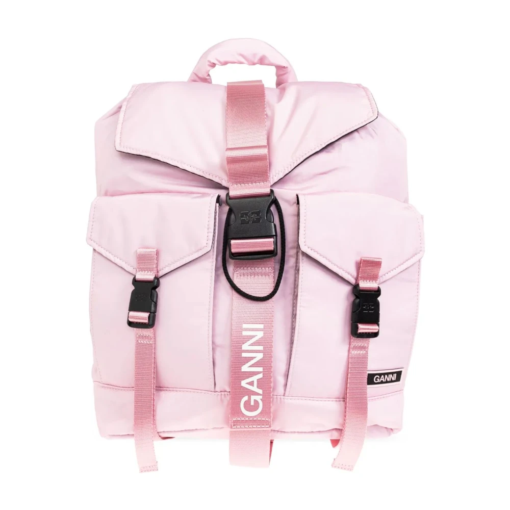 Ganni Technische Rugzak Pink Dames