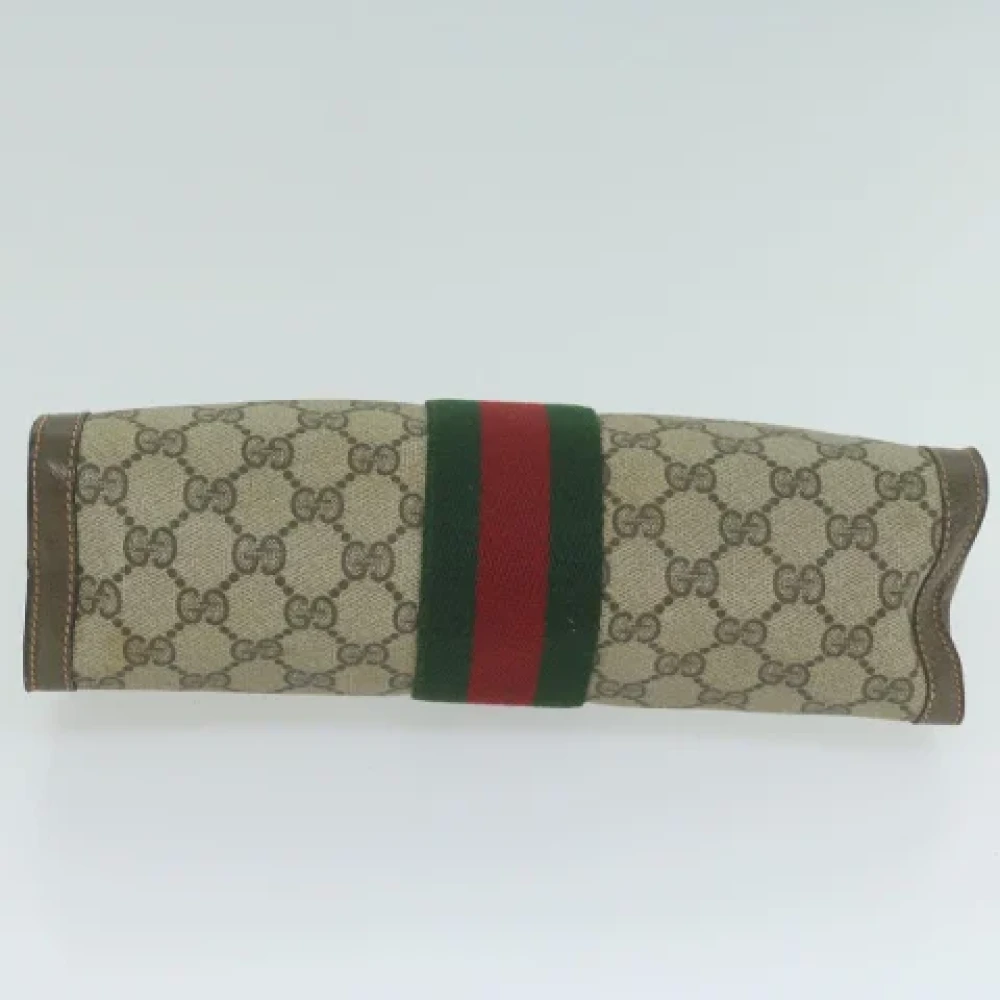 Gucci Vintage Pre-owned Canvas clutches Beige Dames