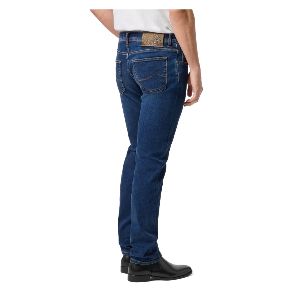 Jacob Cohën Denim Jeans Nick Leren Label Blue Heren